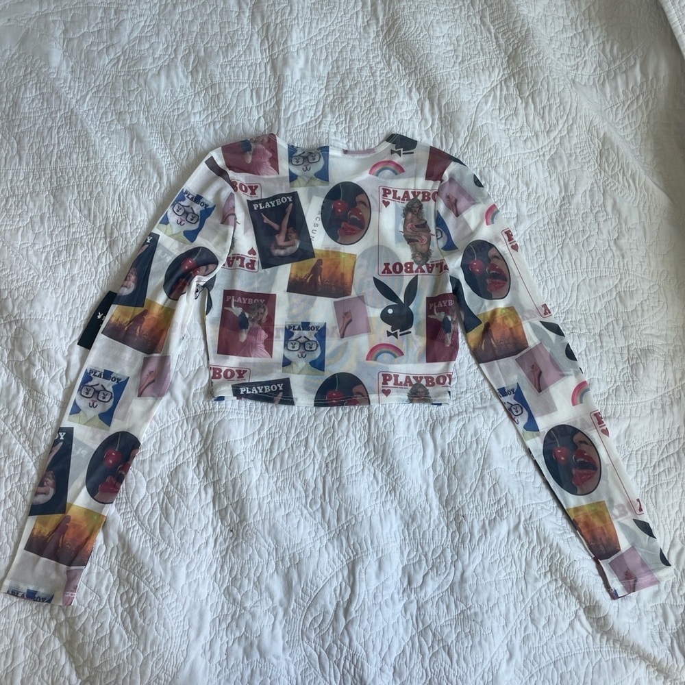 Playboy by Pacsun Long-sleeve Mesh Top